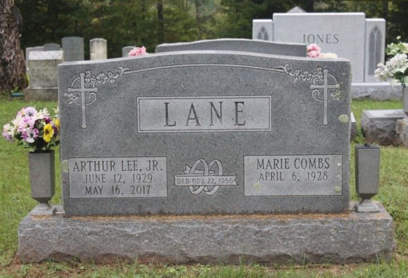 Gravestone of Arthur Lee Lane, Jr., Mt. Zion Methodist Church
