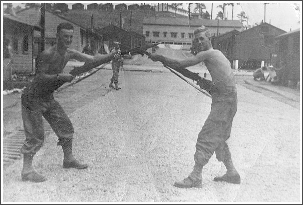 Andrew Collins (left) sparring with fellow GI.