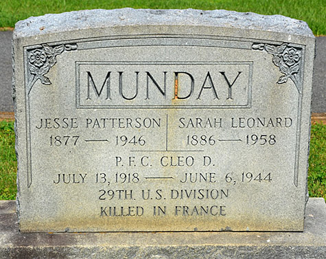 Cleo Brent Munday Gravestone, Scottsville Cemetery