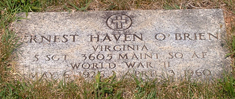 Ernest Haven O'Brien Gravestone, Scottsville Cemetery
