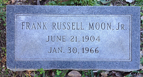 Frank Russell Moon, Jr., Gravestone, Scottsville Cemeteryt