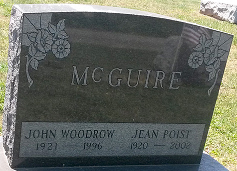 John Woodrow McGuire Gravestone, Brookview Cemetery
