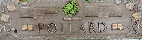 Lester Howard Pollard and Evelyn A. Hassler Gravestone, Riverside Memorial  Cemetery
