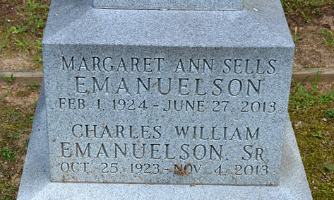 Margaret Ann Sells Emanuelson Gravestone, Christ Church Cemetery