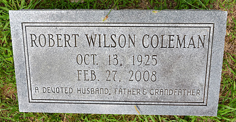 Robert Wilson Coleman Gravestone, Scottsville Cemetery