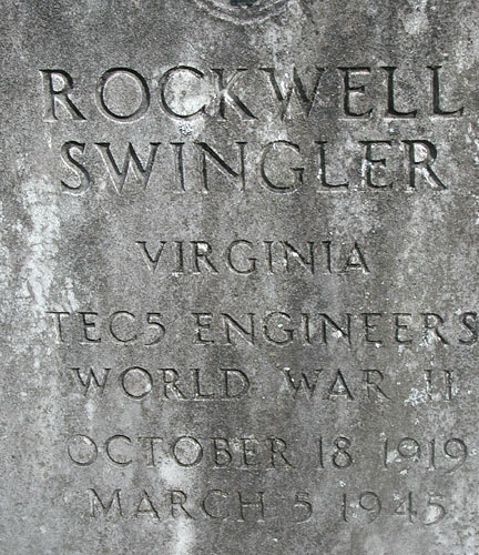 Rockwell Swingler Gravestone, New Green Mountain Baptist Church Cemetery