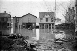 Main Street Businesses Flooded, 1913