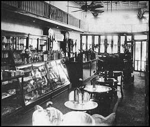 Interior of Bruce's Drug Store on Opening Day, 1929