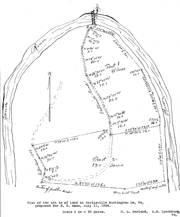 Plat of Snowden Grounds where Scottsville Brick Company Located, 1924