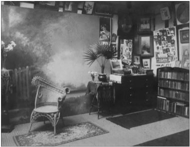 Interior of Burgess's studio at Idylwood