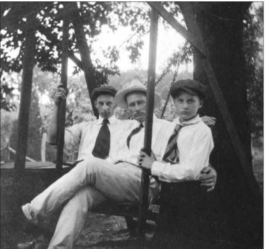 Willie Burgess with his sons, Lawrence and Harold, at Locust Grove