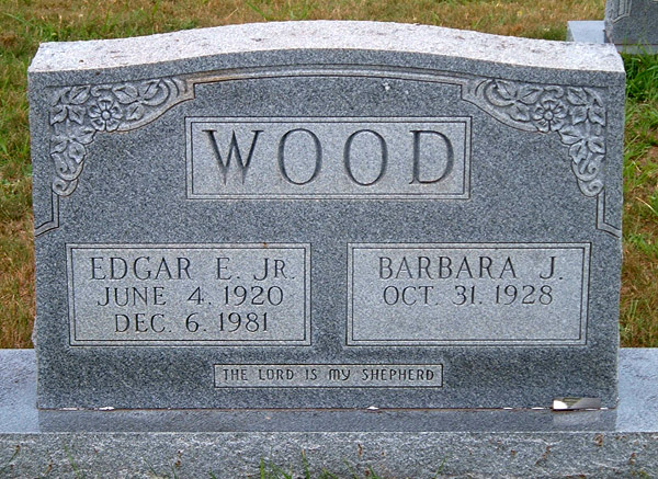 Edgar E. Wood, Jr., and Barbara J. Wood Gravestone