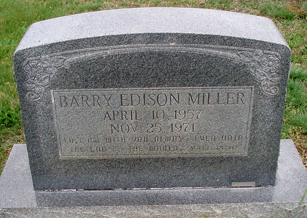 Barry Edison Miller Gravestone