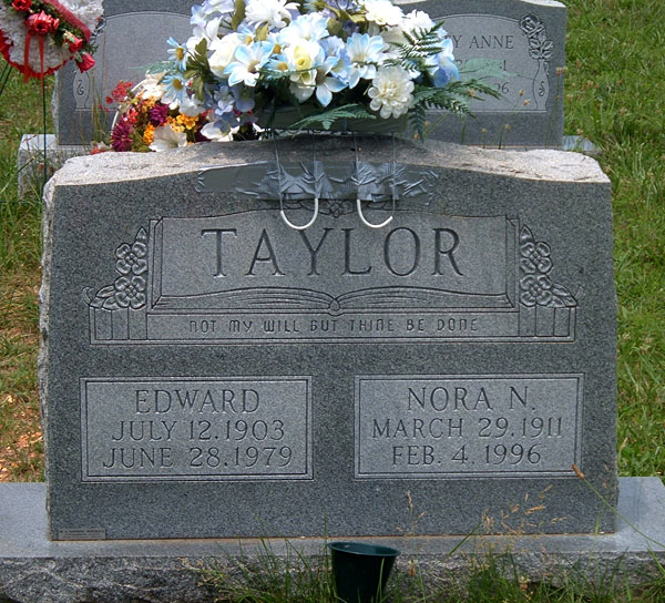 Edward Taylor and Nora N. Taylor Gravestone