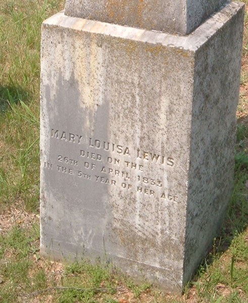 Mary Louisa Lewis Gravestone