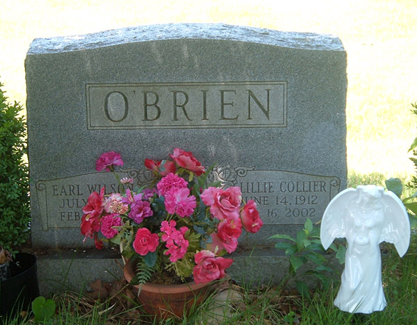 Earl Wilson O'Brien and Lillie Collier O'Brien Gravestone