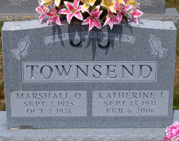 Marshall O. Townsend and Katherine I. Townsend Gravestone