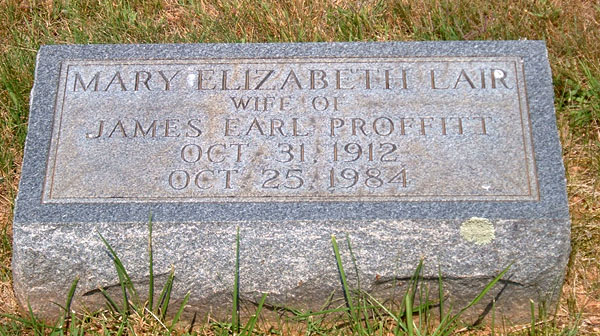 Mary Elizabeth Lair Proffitt Gravestone