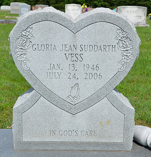 Gloria Jean Suddarth Vess Gravestone, Scottsville Cemetery