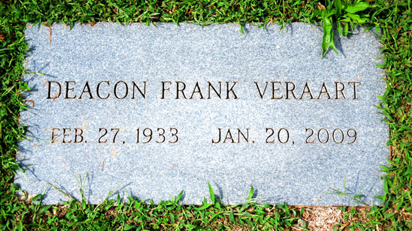 Deacon Frank Veraart, St. George Catholic Church Cemetery