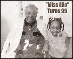 Mrs. Ella Mack on her 99th birthday, 15 December 2004