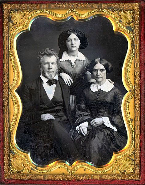 J.T. Barclay with wife, Julia, and daughter, Sarah, 1856