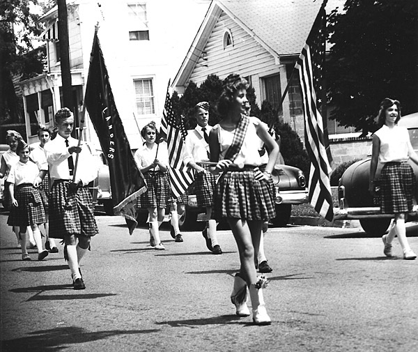 The Highlanders strutting down Valley Street on July 4 1958