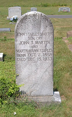 John Staples Martin gravestone
