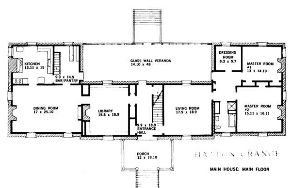 Main Floor Plan of Hatton Grange ca. 1831
