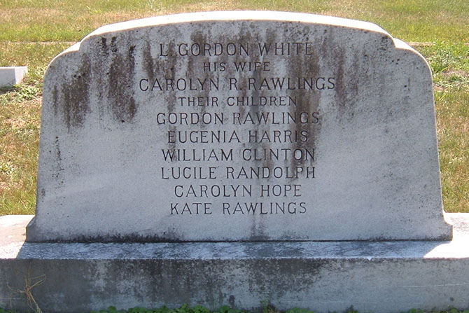 Family of L. Gordon White and Caroline Rawlings White, Scottsville Cemetery