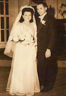 Helene and Eugene Allen on their wedding day, 4 Nov. 1943