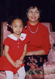 Lular Moore Parson (right) with her granddaughter, Charissa  Joy Davis