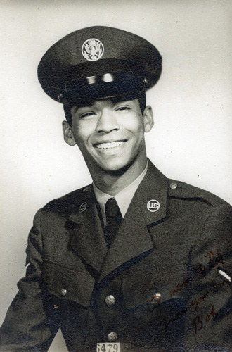 Robert Parson in his Air Force uniform; photo taken during his basic training