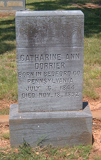 Catharine Ann Dorrier's Gravestone, Scottsville Cemetery
