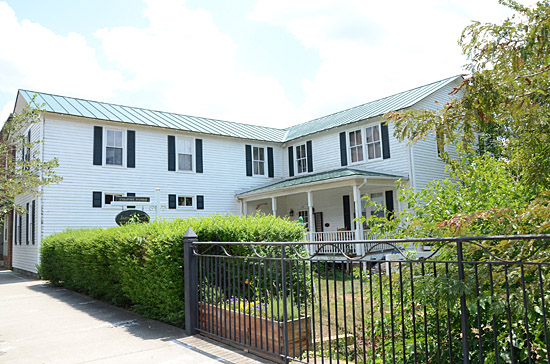 The former Pitts Market Building with the market at left and Pitts family hone at right