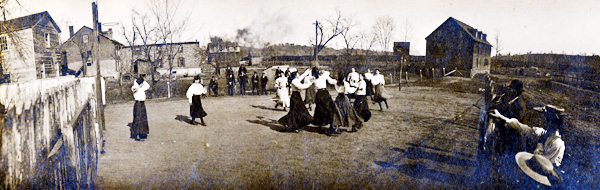 A Girls' Basketball Game at Brady School, 1906