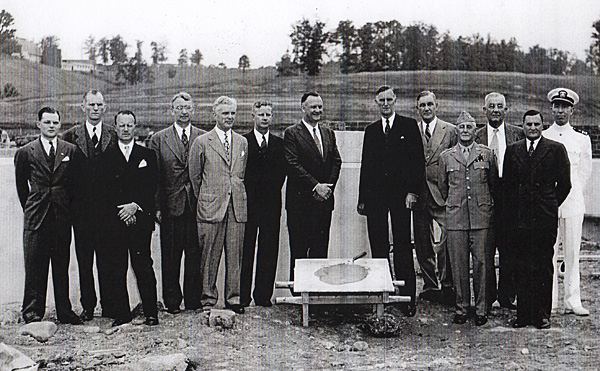 Laying Cornerstone of Scottsville Plant, May 1944