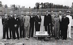 Laying Cornerstone of Scottsville Plant, 1944