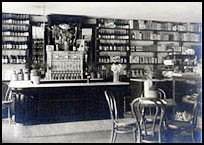 Soda Fountain in Bruce's Drug, 1910