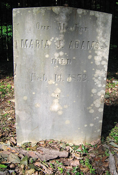 Maria J. Adams Gravestone