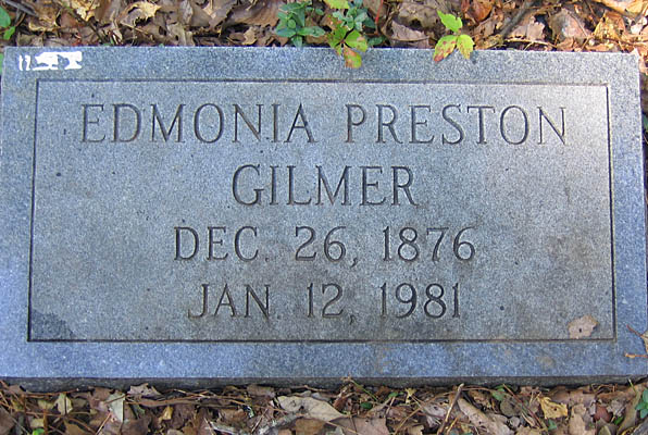 Edmonia Preston Gilmer Gravestone