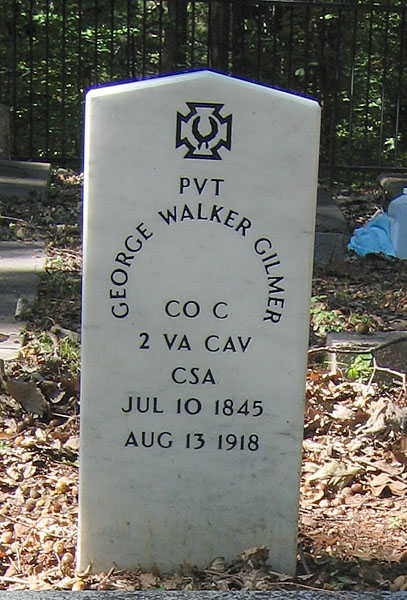 PVT George Walker Gilmer Gravestone