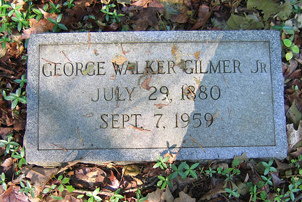 George Walker Gilmer, Jr., Gravestone
