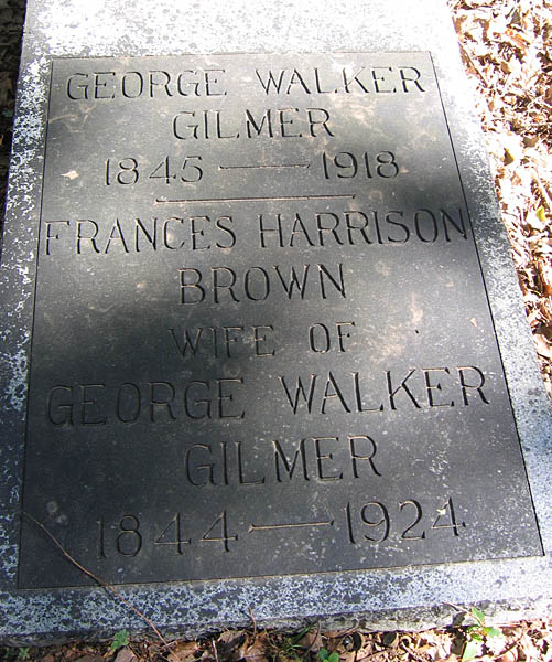 George Walker Gilmer and Frances Harris (Brown) Gilmer Gravestone