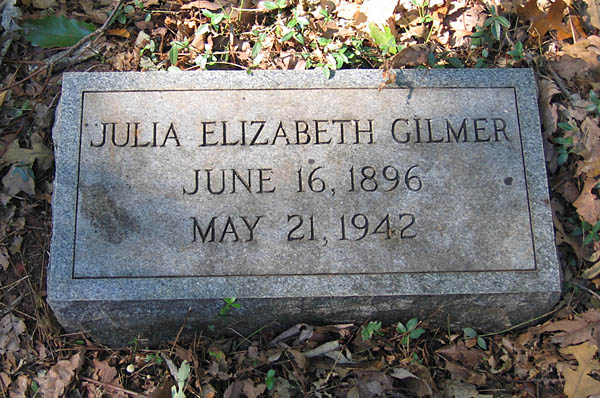 Julia Elizabeth Gilmer Gravestone