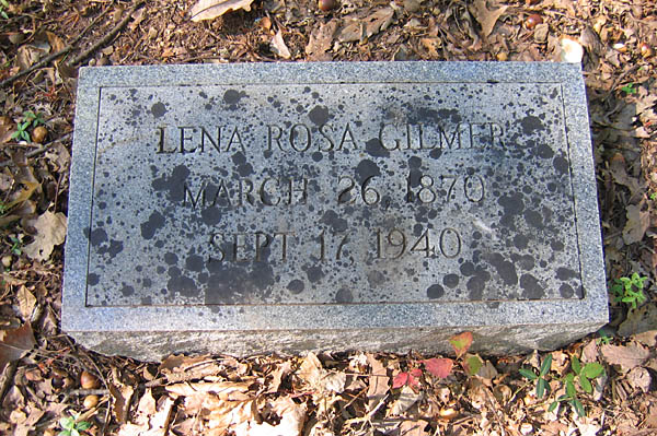 Lena Rosa Gilmer Gravestone