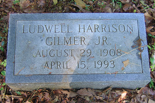 Ludwell Harrison Gilmer, Jr., Gravestone