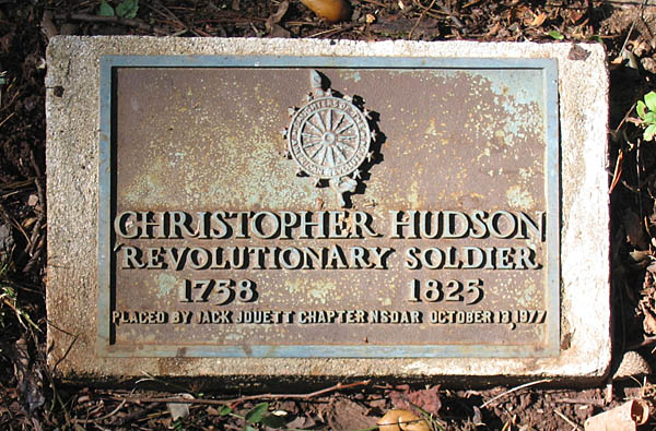 Christopher Hudson's DAR plaque