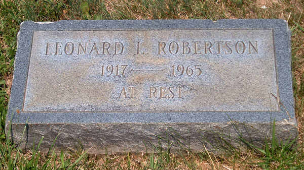 Leonard L. Robertson Gravestone