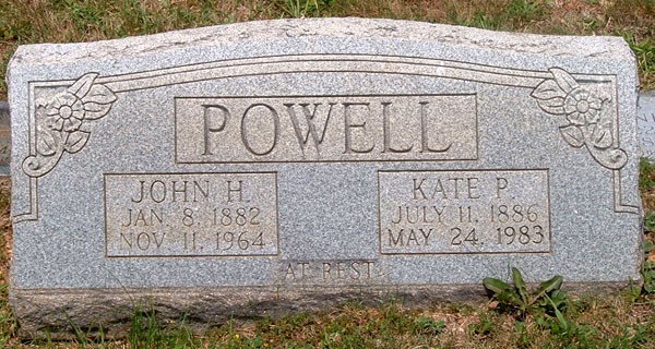 John H. Powell and Kate P. Powell Gravestone